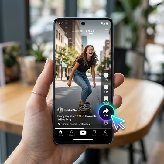 Find TikTok Share Button